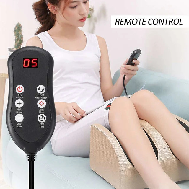 Massageador de Pés Elétrico com Aquecimento, Terapia de Compressão Quente, Shiatsu, Rolo de Amassamento para Relaxamento Muscular e Alívio da Fadiga - Máquina de Spa para Pés