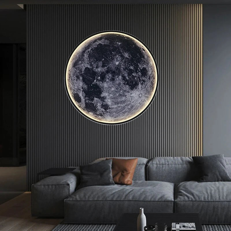 Luminária de Parede IRALAN Lua 3D Mural Luminária Terra Luminária de Teto com Controle Remoto para Sala de Estar Lâmpada LED Realista Acessórios para Casa