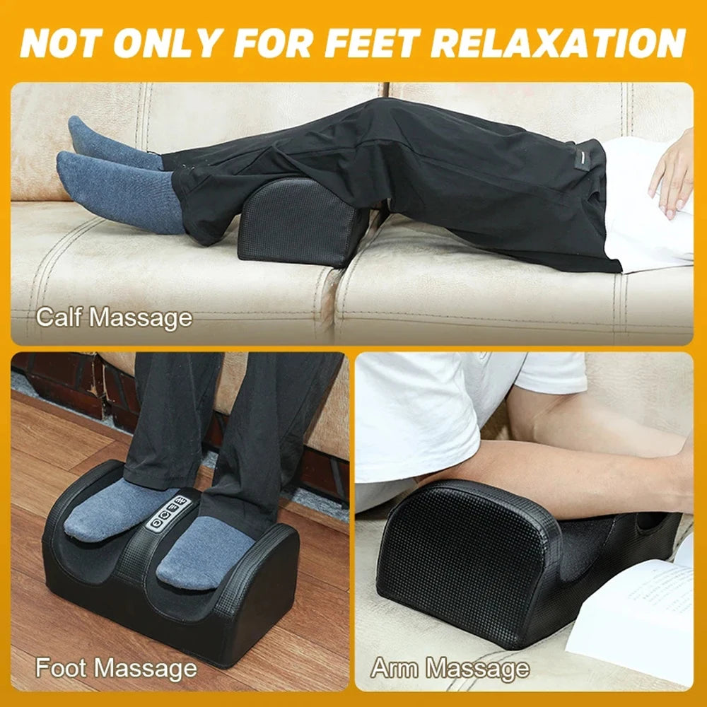 Massageador de Pés Elétrico com Aquecimento, Terapia de Compressão Quente, Shiatsu, Rolo de Amassamento para Relaxamento Muscular e Alívio da Fadiga - Máquina de Spa para Pés