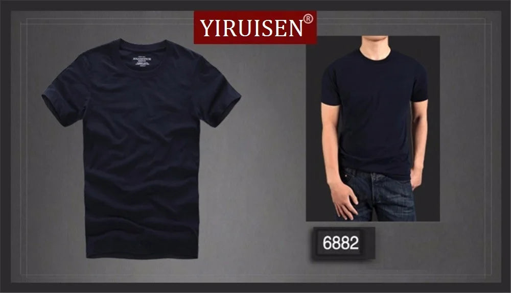 Camiseta 100% algodão sólido t-shirt homens de manga curta camiseta