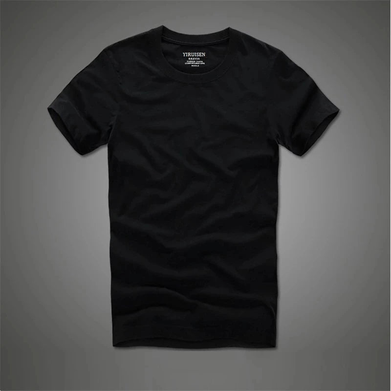 Camiseta 100% algodão sólido t-shirt homens de manga curta camiseta