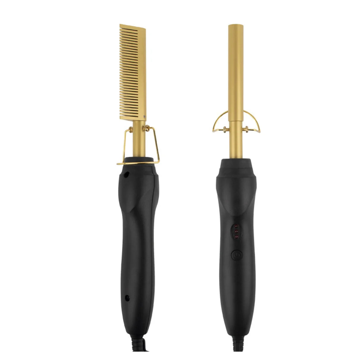 Escova alisadora 2 em 1, escova de cabelo elétrica com aquecimento rápido, portátil, ideal para viagem, alisador de barba com proteção contra queimaduras.