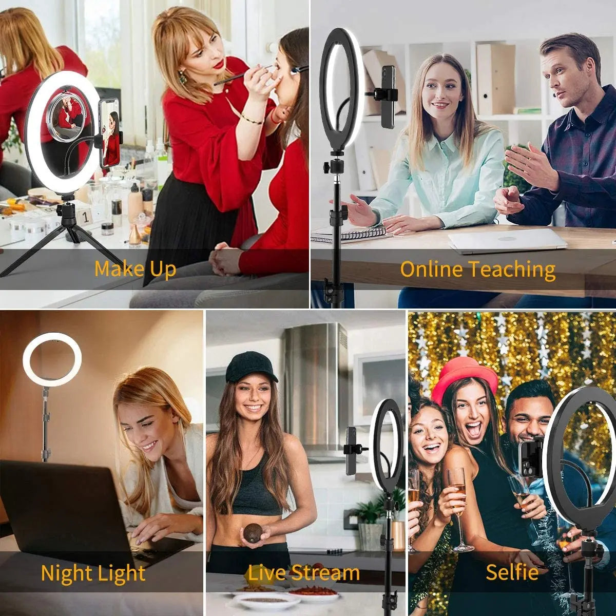 Luz de Anel LED de 10 Polegadas para Fotografia, Iluminação para Selfie com Suporte para Celular para Tiktok, Youtube, Vídeo de Maquiagem, Estúdio de Transmissão ao Vivo.
