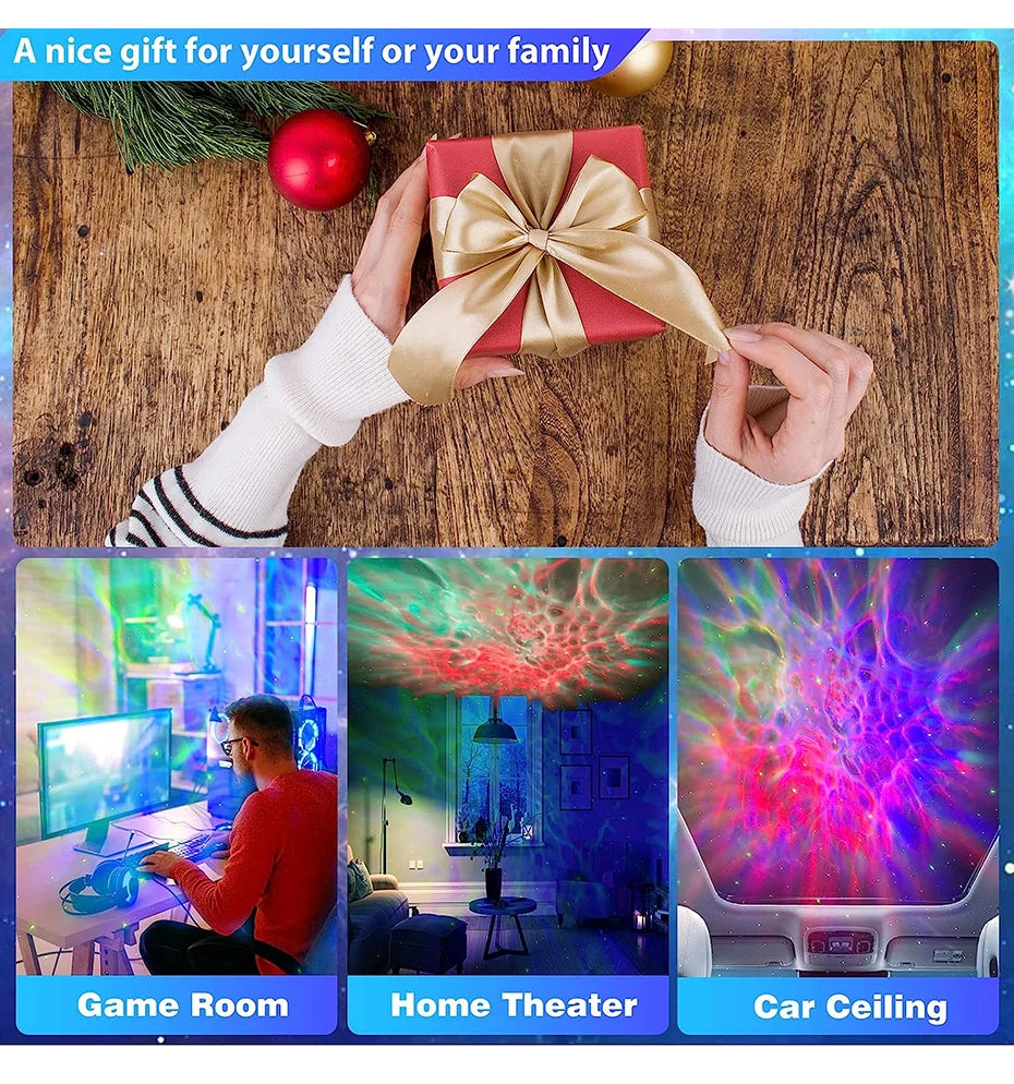 Projetor de Luz de Astronauta Galaxy Star - Projetores de Céu Estrelado, Lâmpada de Decoração para Quarto, Nebulosa, Luz Noturna de LED, Presente para Crianças e Adultos