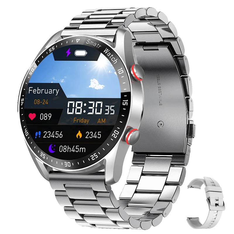 Para Smart Watch da Série Watch GT para Homens e Mulheres, Tela HD, Chamada via Bluetooth, Rastreador GPS, Monitor de Frequência Cardíaca, IP68 à Prova d'Água, SmartWatch Novo 2024