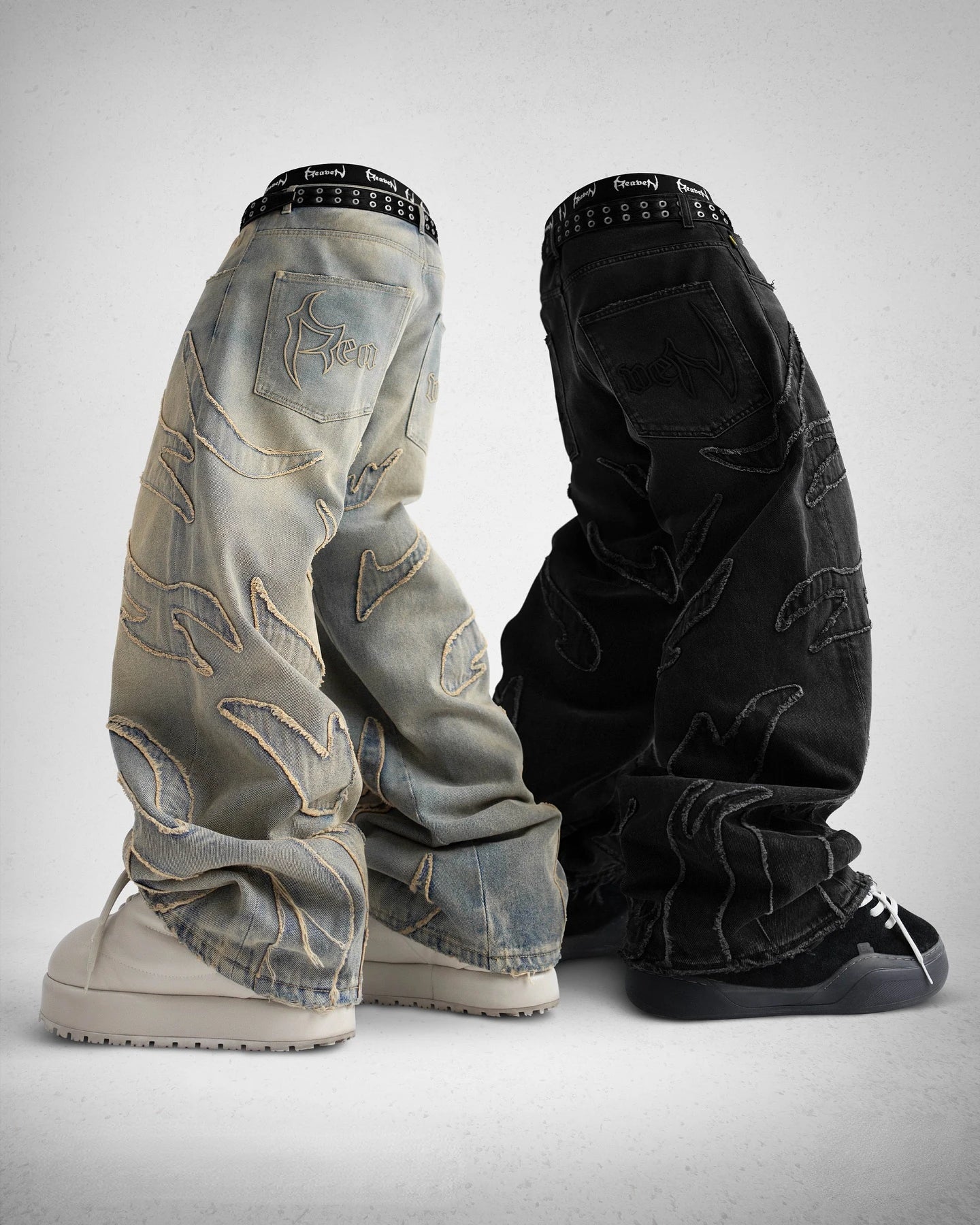 2024 Y2k Streetwear Retro Raw Edge Bordado Jeans Largos Homens Mulheres Moda Hip Hop Personalidade Patchwork Cintura Alta Calças Jeans