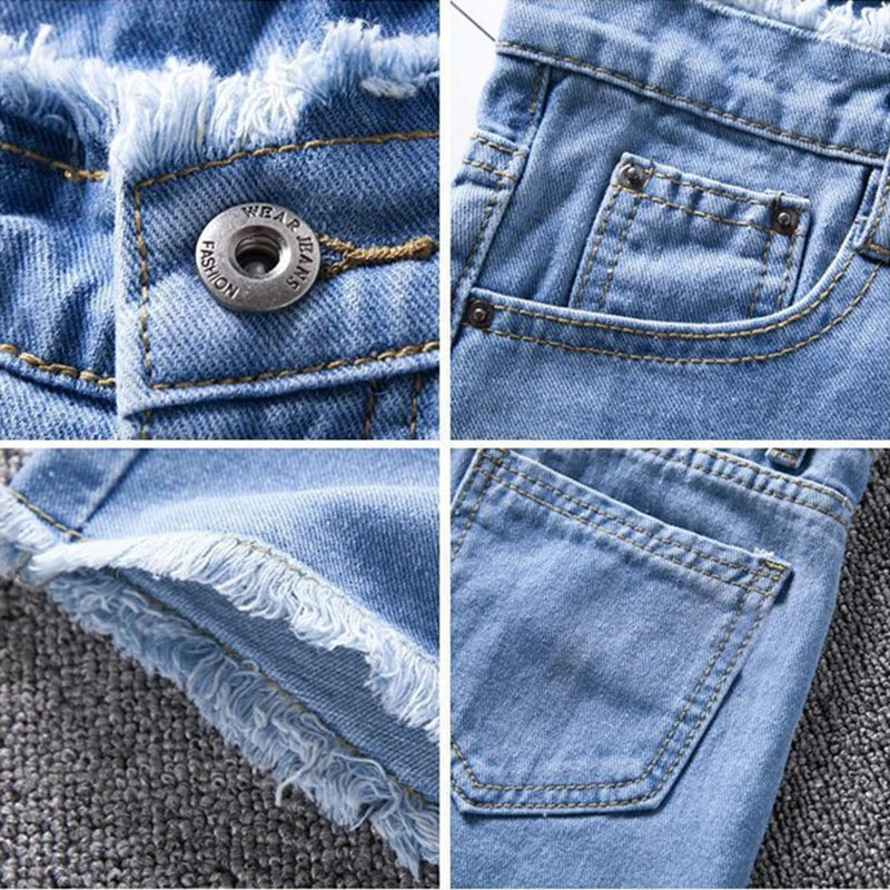 2023 Verão Mulher High Haist Jeans Shorts Moda Ásperas Denim Calças Curtas Colegial Calças Casuais Azul Preto Branco Jeans