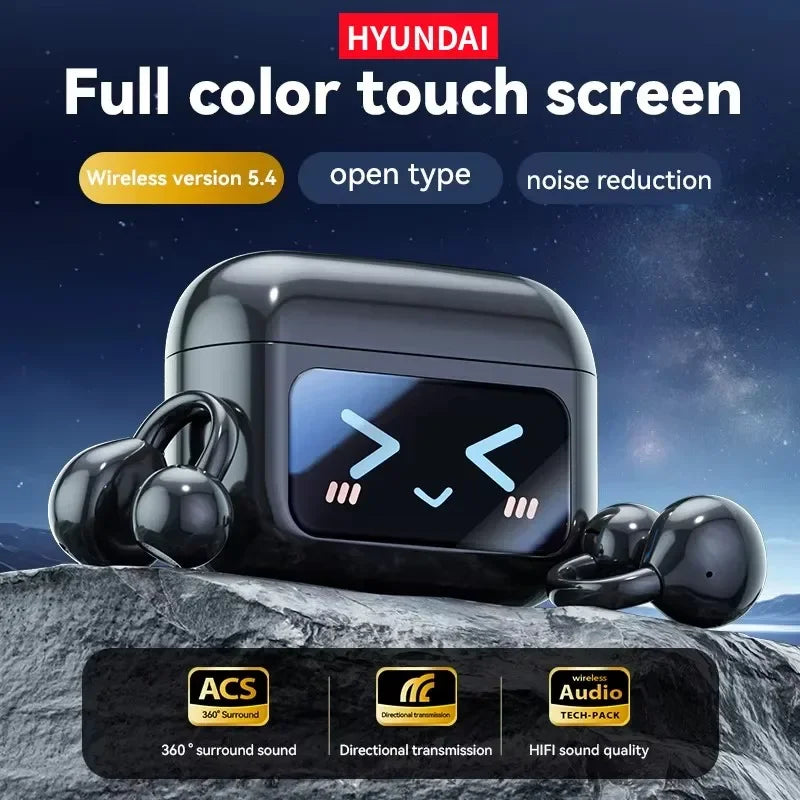 Novo Fone de Ouvido Bluetooth Sem Fio Inteligente com Tradução em Clip - Futuro Audiovisual com Tela Sensível ao Toque