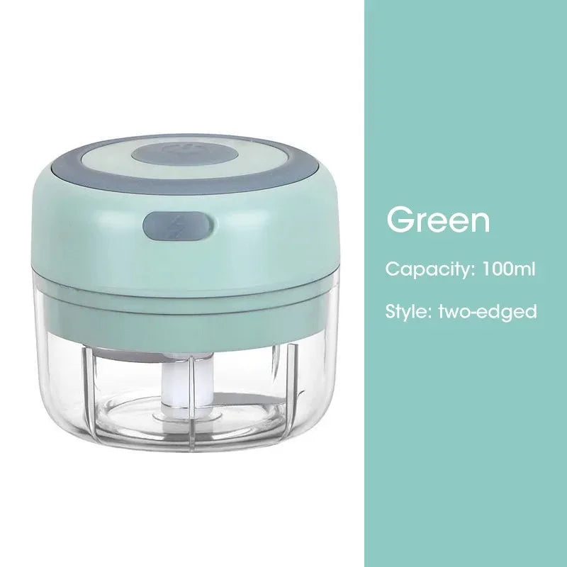 Mini triturador de alho elétrico sem fio 100ml / 250ml Picador portátil Carregamento USB Gengibre Pimentão Máquina de espremer vegetais Cozinha