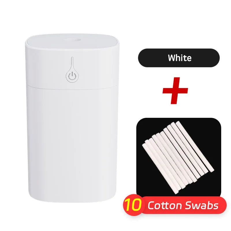 Umidificador de Ar USB Mini 400ml Difusor de Óleo Essencial Aromático para Casa e Carro Difusor Ultrassônico Silencioso com Névoa e Lâmpada LED Colorida