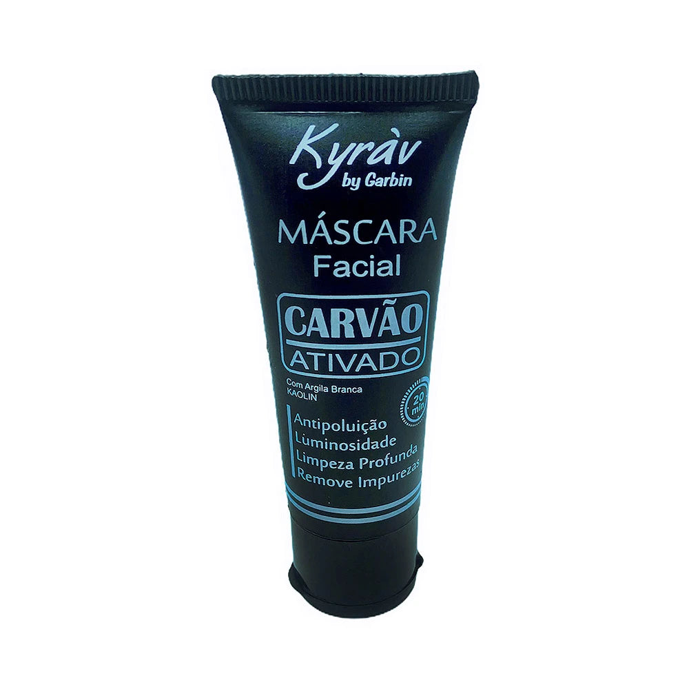 Máscara Facial de Carvão Ativado e Argila Branca Kyrav