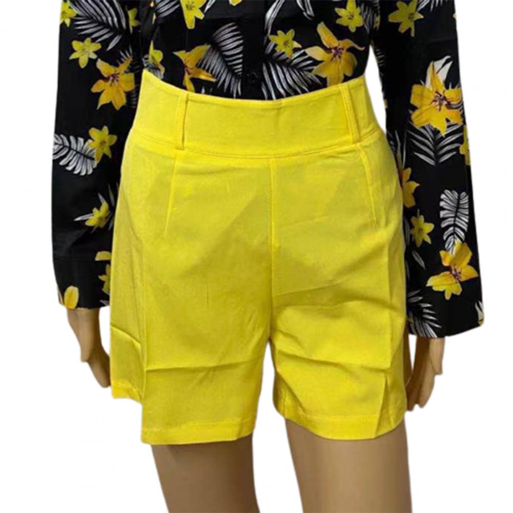Shorts Femininos Bottoms Hot Pants Verão Chic Cor Sólida Zíper Traseiro Hot Pants Cintura Alta Cor Sólida Zíper Traseiro Slim Shorts