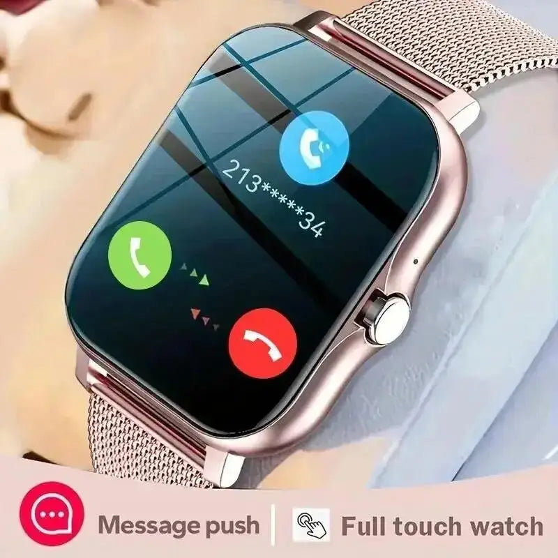 Relógio inteligente 2024 para Android 1,44'' polegadas de tela colorida, chamada Bluetooth, monitoramento de oxigênio/pressão sanguínea, relógio inteligente para mulheres e homens