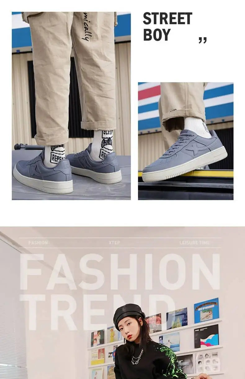 Xtep Homens Sapatos de Skate Antiderrapante Casual Branco Casal Tênis de Skate Masculino Feminino Sapatos de Marca de Luxo 881219319851