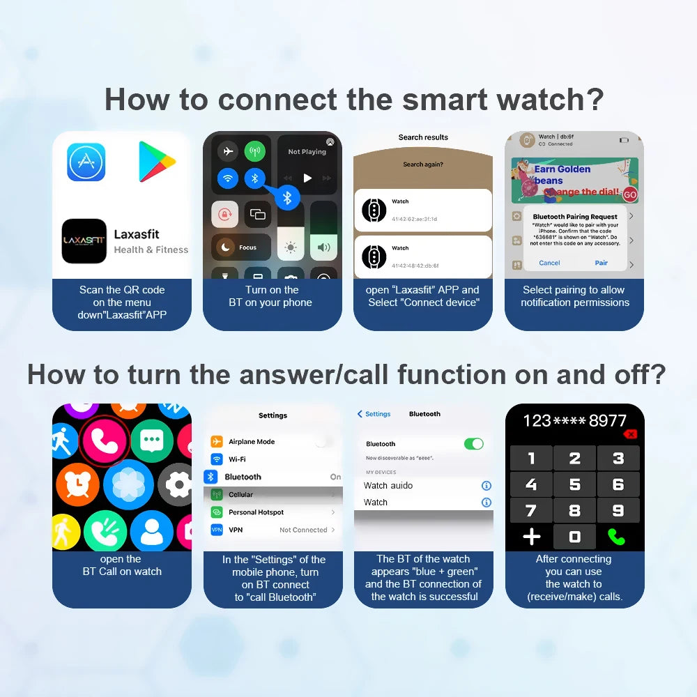 Para GTS Novo Relógio Inteligente Tela HD de 2,01 polegadas Alerta de Chamadas e Mensagens Bluetooth 100+ Modos de Esporte Smartwatch para Homens e Mulheres GPS NFC