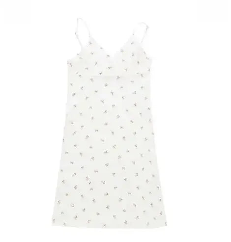 Vestido de tanque com decote em V com impressão vintage para mulheres verão 2025 novo padrão florido saia de tanque roupas femininas comércio exterior
