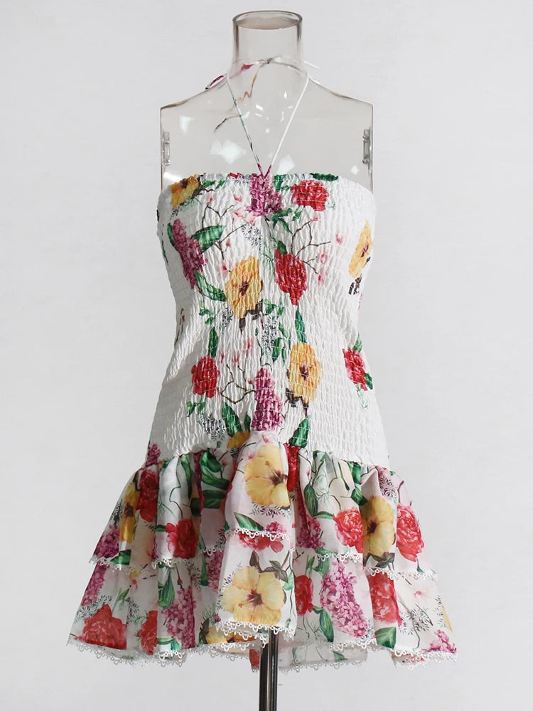 TWOTWINSTYLE Cut Out Bainha em camadas Vestido Sexy Para Mulheres Sem Alças Sem Mangas Fora Do Ombro Cintura Alta Mini Vestidos Roupas Femininas