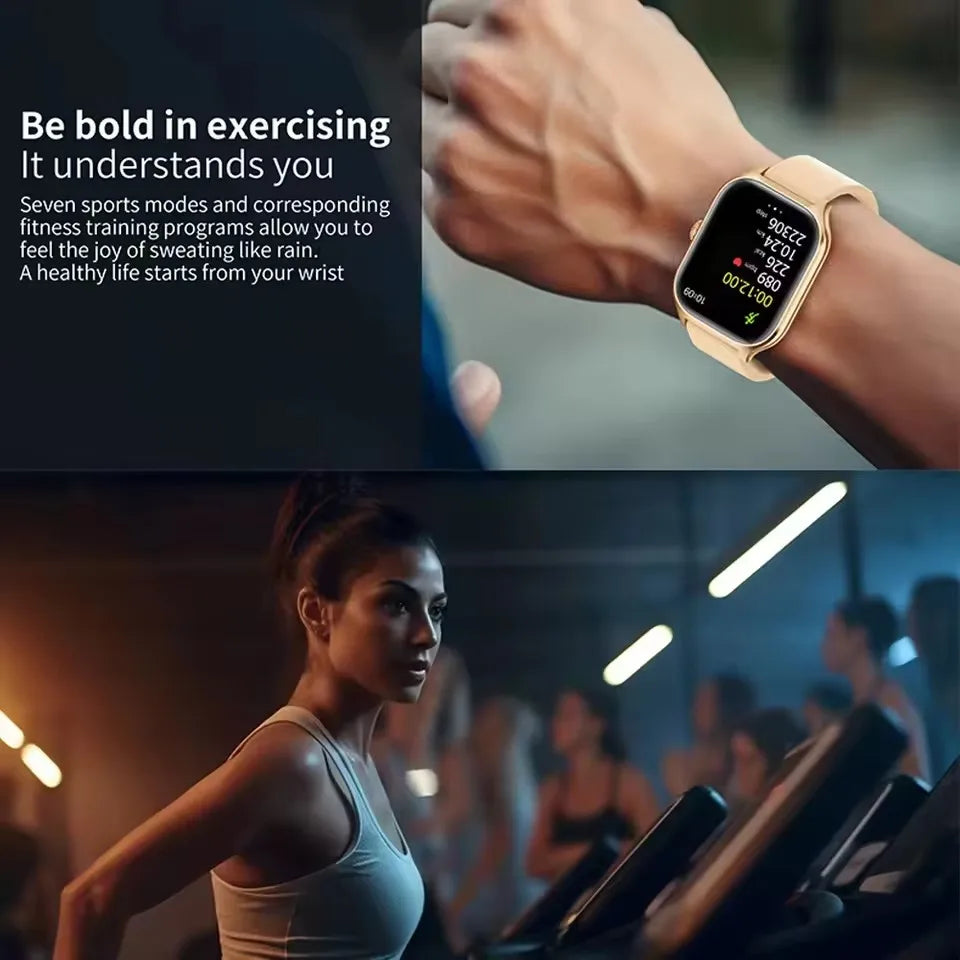 Para GTS Novo Relógio Inteligente Tela HD de 2,01 polegadas Alerta de Chamadas e Mensagens Bluetooth 100+ Modos de Esporte Smartwatch para Homens e Mulheres GPS NFC