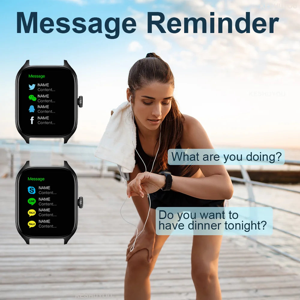 Para GTS Novo Relógio Inteligente Tela HD de 2,01 polegadas Alerta de Chamadas e Mensagens Bluetooth 100+ Modos de Esporte Smartwatch para Homens e Mulheres GPS NFC