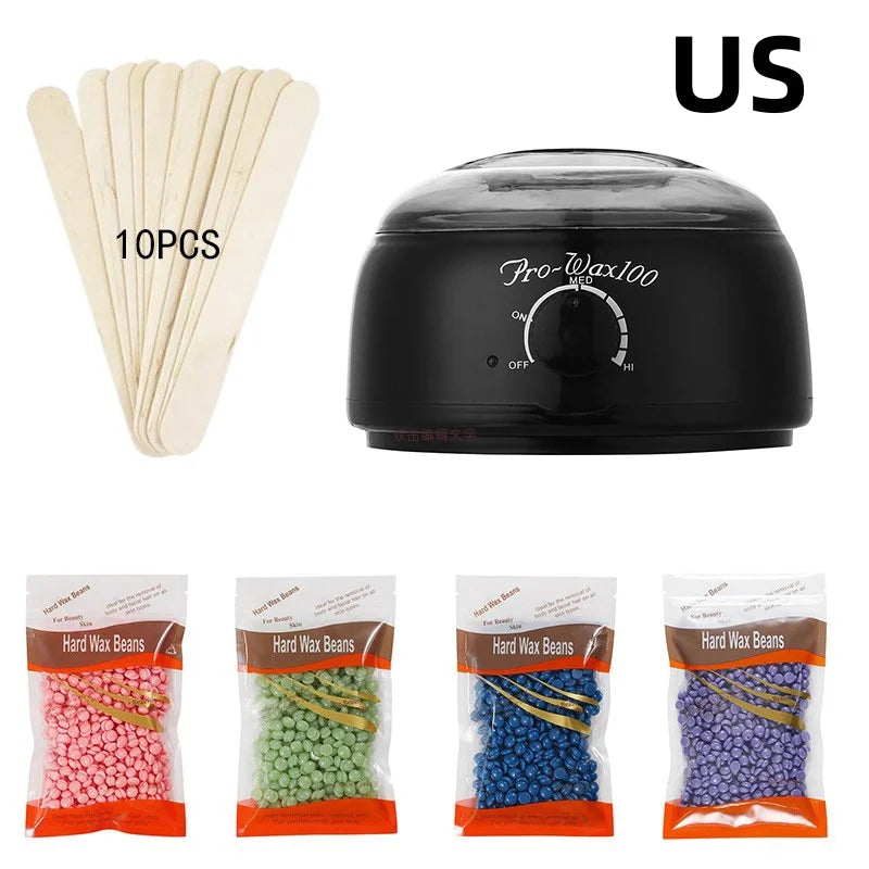 Máquina de aquecimento de cera para depilação Wax Beans Aquecedor Depilatório Pote de fusão de cera Depilação Depilador Aquecedor Kit de máquina de cera