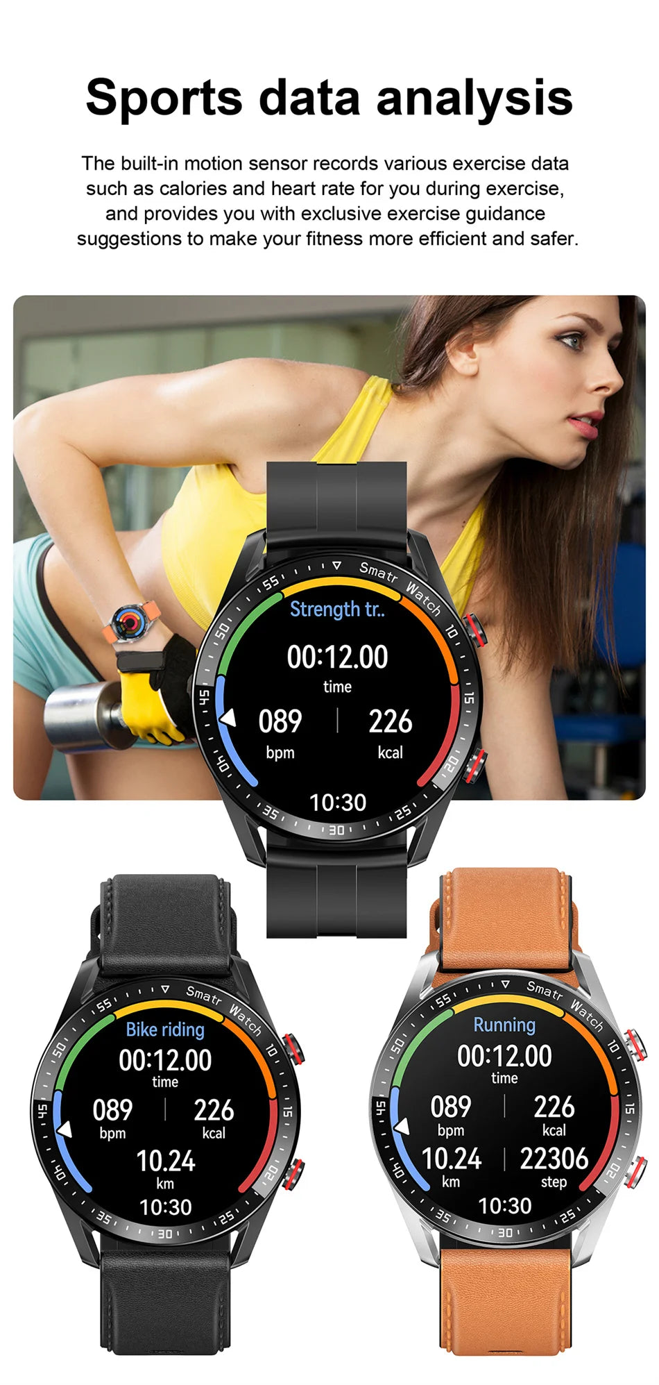 Para Smart Watch da Série Watch GT para Homens e Mulheres, Tela HD, Chamada via Bluetooth, Rastreador GPS, Monitor de Frequência Cardíaca, IP68 à Prova d'Água, SmartWatch Novo 2024