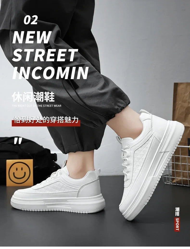 Plataforma ao ar livre Homens Tênis Casuais Moda Sapatos de Corrida Brancos Respiráveis Sapatos Esportivos Masculinos Sapatos de Caminhada Leve Tênis