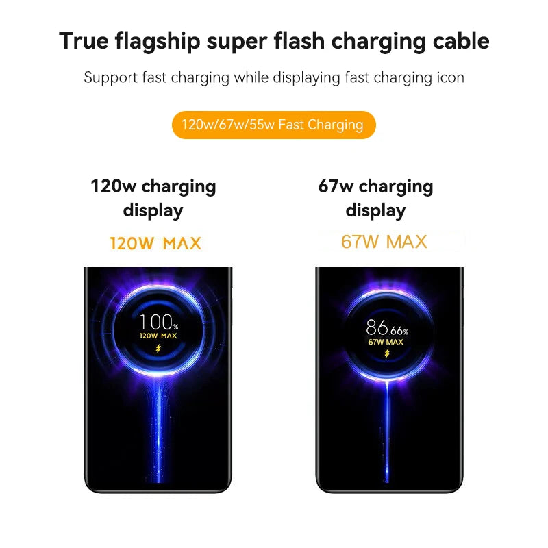 Xiaomi Original Usb Tipo C Cabo 120W 67W Turbo Carregador Rápido Mi 15 14 13 12T Pro 12 11 Ultra Poco X6 X7 Redmi Note Black Shark 5