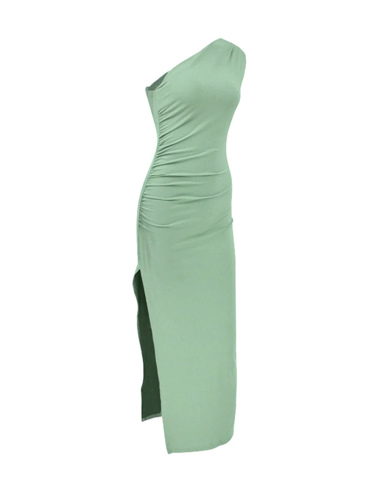 Verão Maxi Vestido Mulheres Sexy Split Moda Sem Mangas Sem Encosto Slim Vestido Feminino Casual Streetwear Club Elegantes Vestidos de Festa
