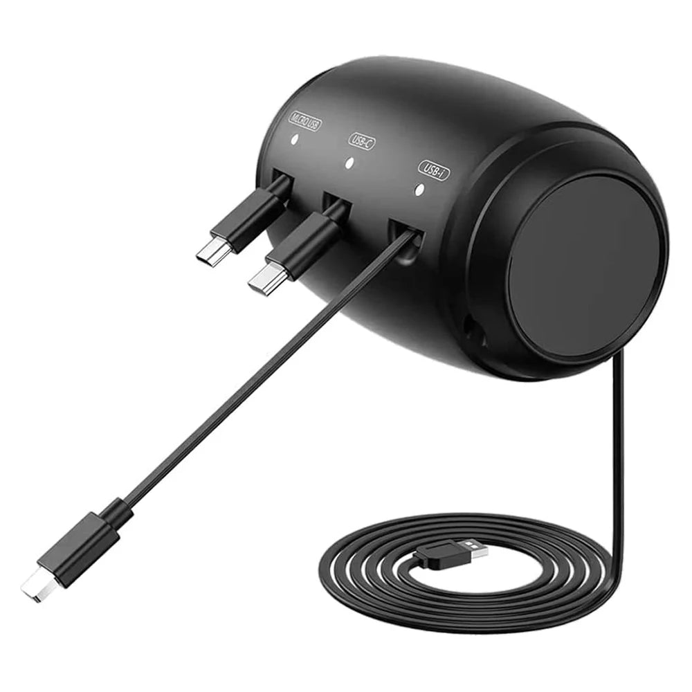 Carregador de apoio de cabeça retrátil para trás multi USB-C rápido para Android, Apple para iPhone, Samsung, acessório para notebook