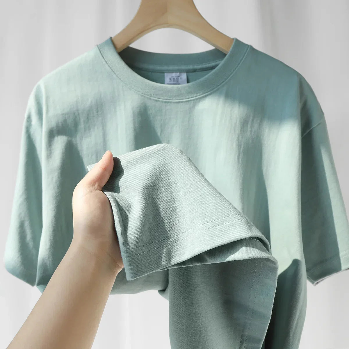 Camiseta de algodão de verão resistente 300 gramas algodão puro americano manga curta camiseta masculina casual base top camiseta grande
