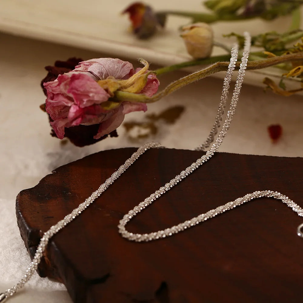 Colar Espumante de Cor Prata Para As Mulheres Na Moda Clavícula Cadeia Gargantilha Meninas Coreano Festa de Casamento Jóias Acessórios