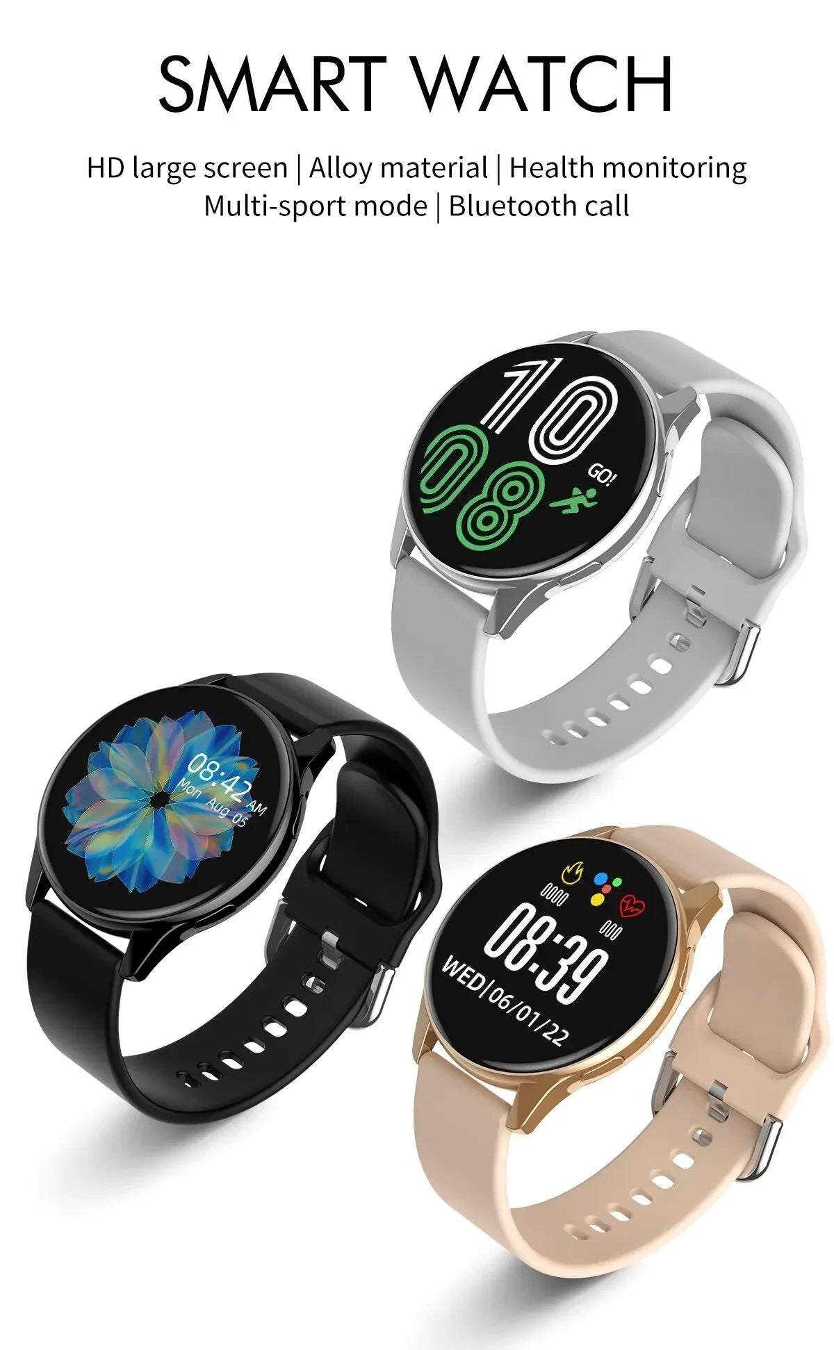 Relógio Inteligente Xiaomi NFC 2024 para Chamadas Bluetooth à Prova d'Água, Relógio Inteligente Masculino e Feminino, Bracelete Fitness com Face de Relógio Personalizada