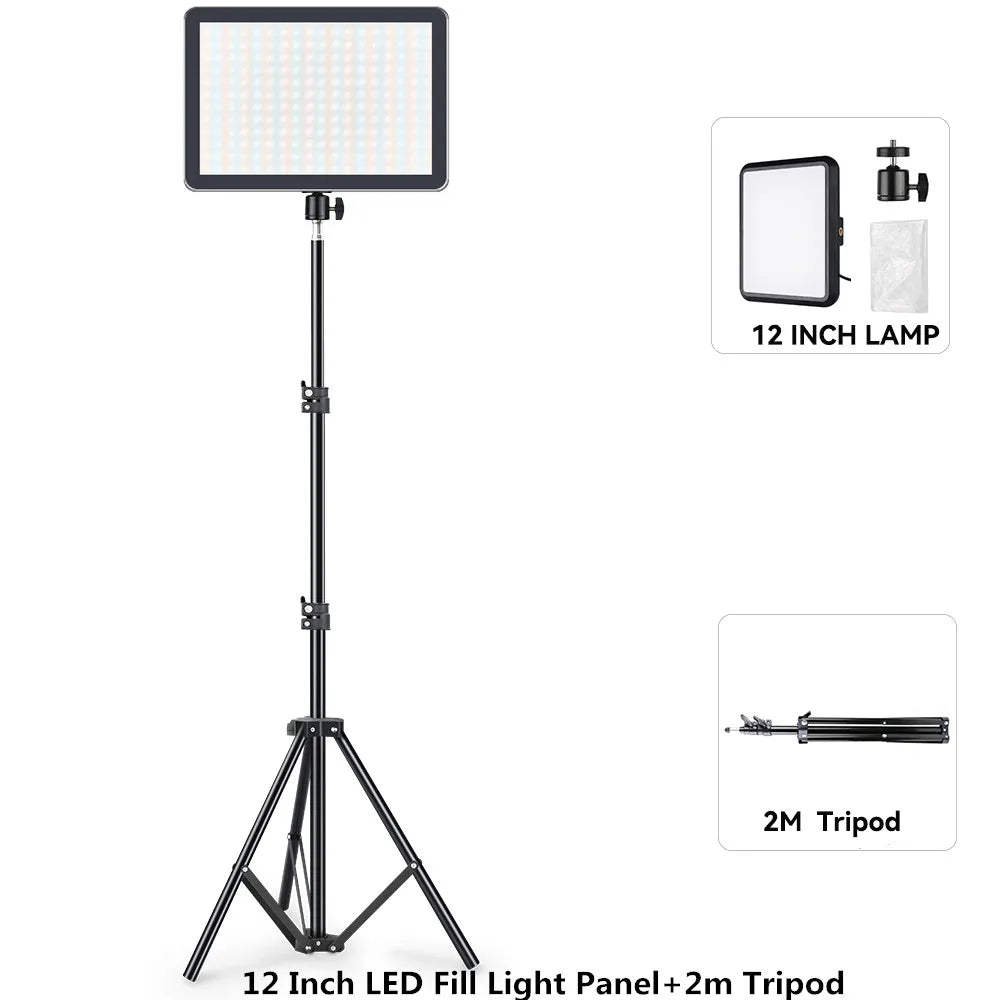 Luz de Videoconferência LED para Fotografia, Luz de Preenchimento Dimmable para Estúdio de Fotografia, Lâmpada de Preenchimento para Transmissão ao Vivo no Tiktok e Youtube