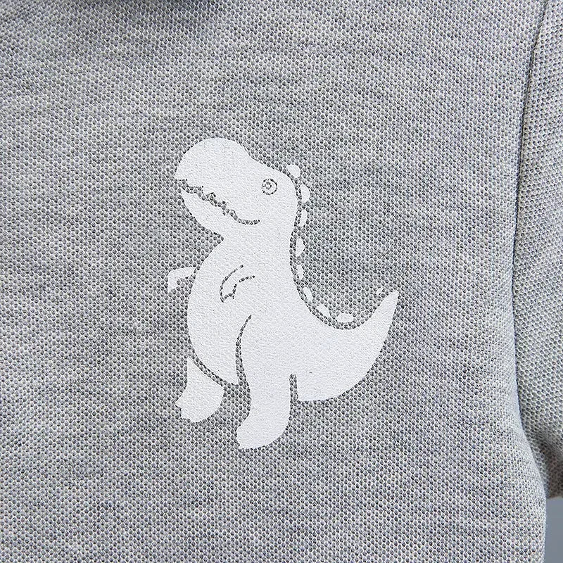 Verão Crianças Roupas Do Bebê Meninos Conjunto de Roupas Dinossauro Impresso Turn-down Collar T-Shirts Tops + Shorts 2PCS / Suit Conjuntos de Roupas Infantis