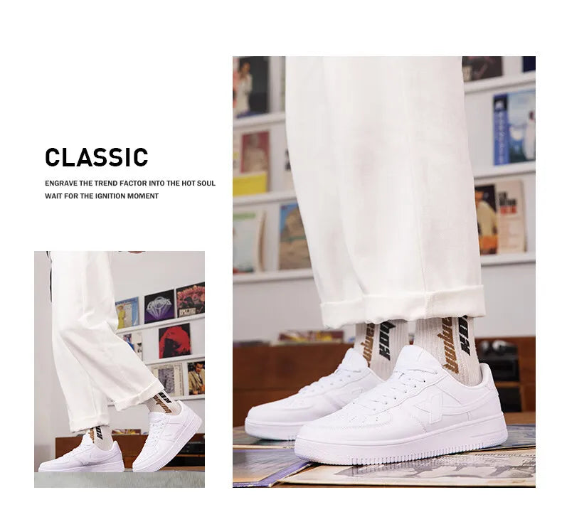 Xtep Homens Sapatos de Skate Antiderrapante Casual Branco Casal Tênis de Skate Masculino Feminino Sapatos de Marca de Luxo 881219319851