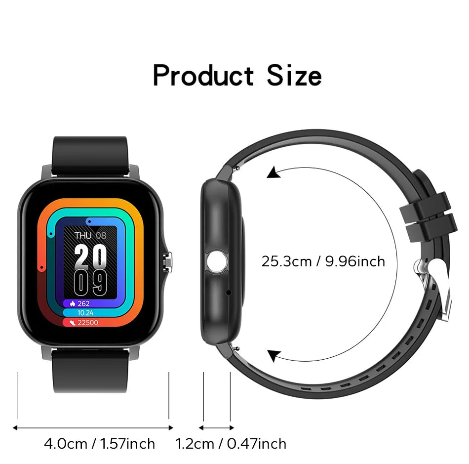 Relógio inteligente 2024 para Android 1,44'' polegadas de tela colorida, chamada Bluetooth, monitoramento de oxigênio/pressão sanguínea, relógio inteligente para mulheres e homens