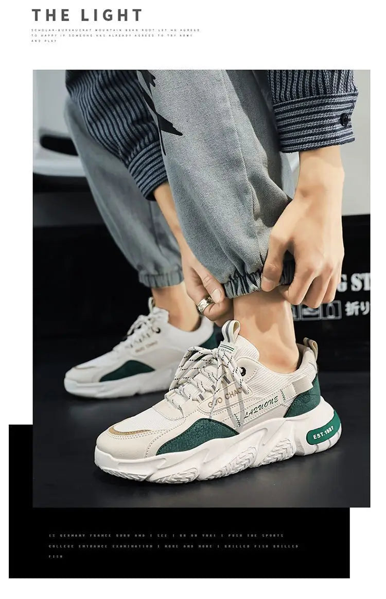 Sapatos masculinos novos tênis masculinos respiráveis de malha de verão quente sapatos casuais com sola grossa marca de orgasmo