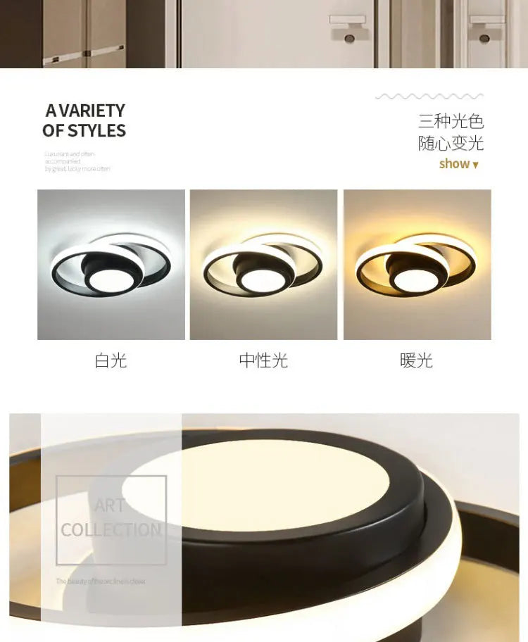 3 Cor Clara LED Lâmpada de Teto Moderna Regulável Lustre de Quarto Luzes de Teto Para Sala de Jantar Sala de Estar Lâmpada de Corredor Nórdico