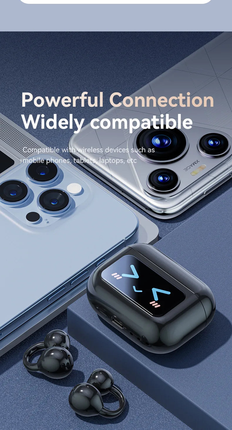 Novo Fone de Ouvido Bluetooth Sem Fio Inteligente com Tradução em Clip - Futuro Audiovisual com Tela Sensível ao Toque