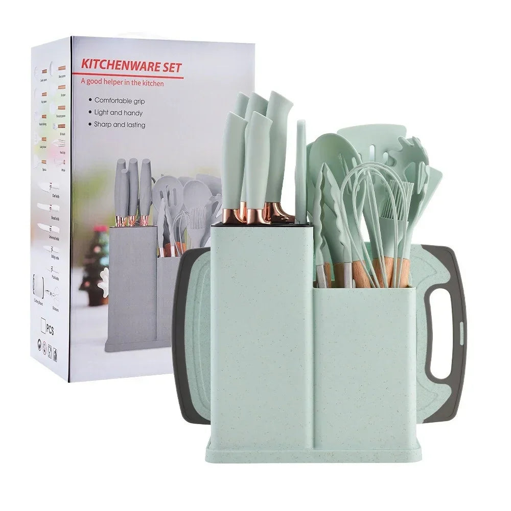 Conjunto de utensílios de cozinha de silicone