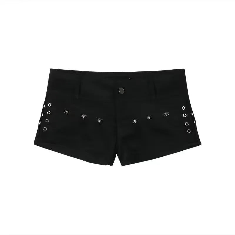 Verão Mulheres Y2k Streetwear Gyaru Harajuku Moda Grunge Vintage Coquette Cintura Baixa Cintura 2000 Shorts Jeans Calças Quentes Japonesas