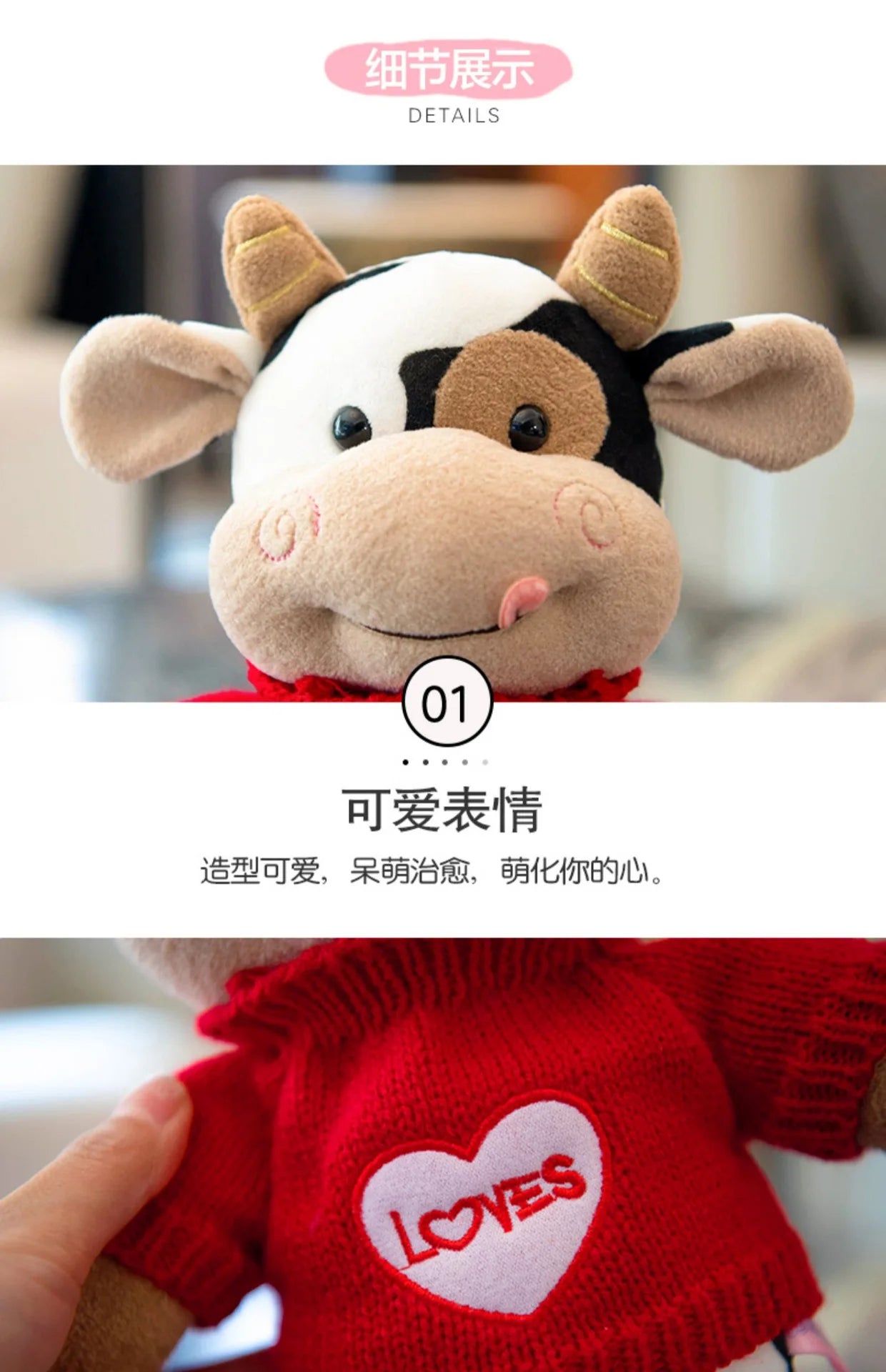 26 CM Simulação Animais de Gado Brinquedos de Pelúcia Cartoon Leite Vaca Boneca de Pelúcia Macio Suéter de Pelúcia Travesseiro de Vaca Brinquedo de Decoração de Casa