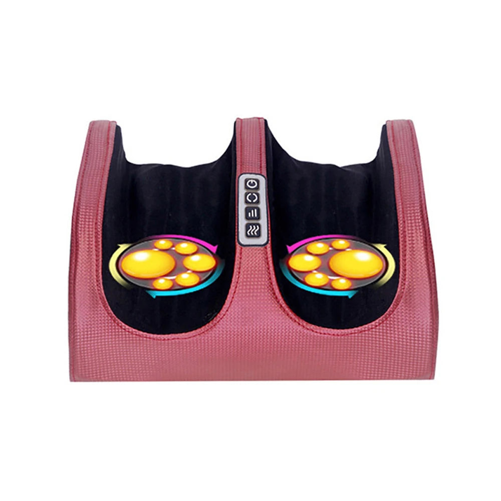 Massageador de Pés Elétrico com Aquecimento, Terapia de Compressão Quente, Shiatsu, Rolo de Amassamento para Relaxamento Muscular e Alívio da Fadiga - Máquina de Spa para Pés