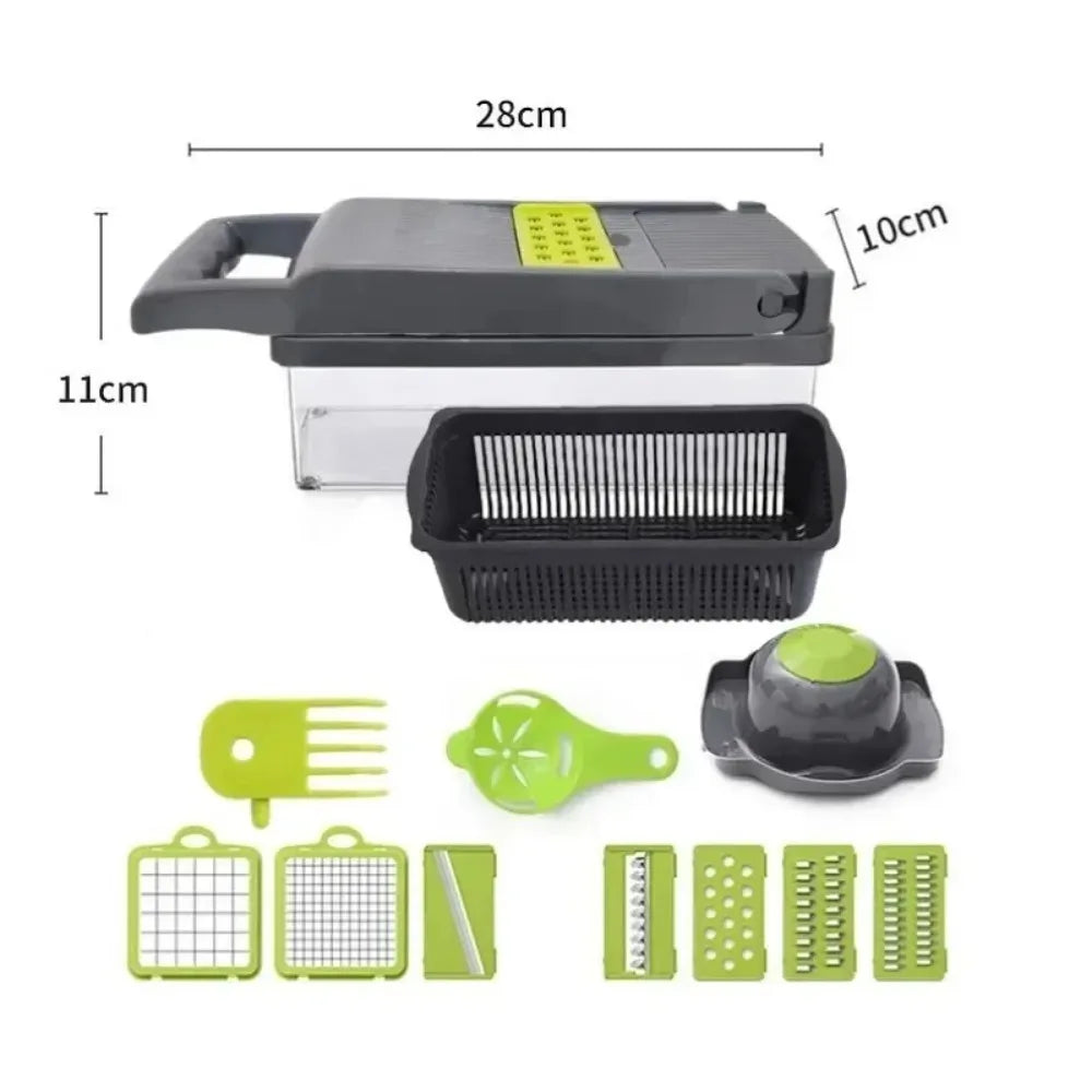 16/25 em 1 Cortador Multifuncional de Legumes com Cabo Ralador de Alimentos Cortador de Legumes Fatiador Picador Itens de Cozinha Ferramenta de cocina