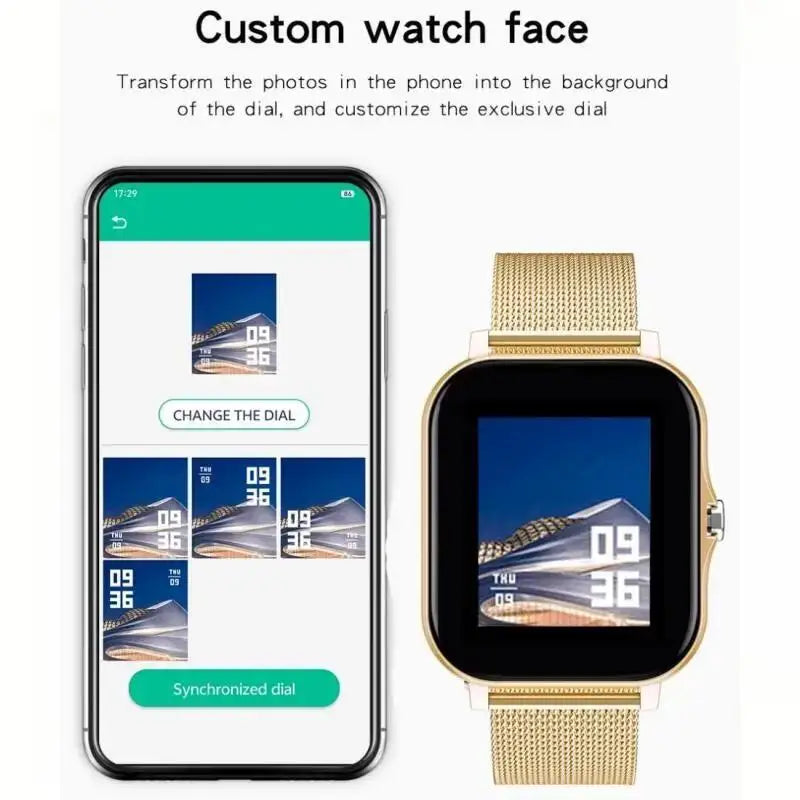 Relógio inteligente 2024 para Android 1,44'' polegadas de tela colorida, chamada Bluetooth, monitoramento de oxigênio/pressão sanguínea, relógio inteligente para mulheres e homens