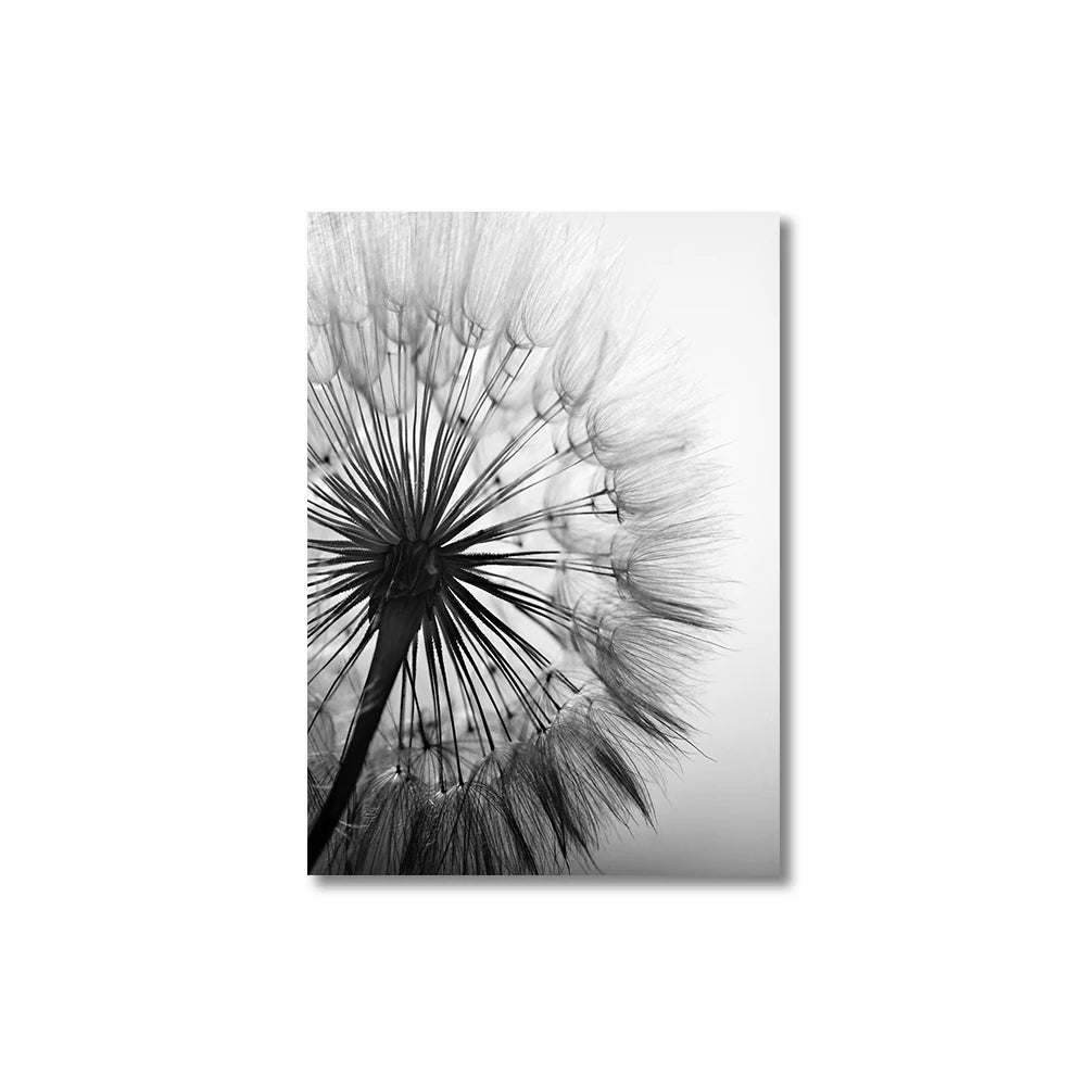 3 PCS Preto e Branco Arte Da Parede Pintura Em Tela Dente De Leão Flor Fotos Cartaz E Impressões Casa Obras De Arte Decorativas Para Cozinha