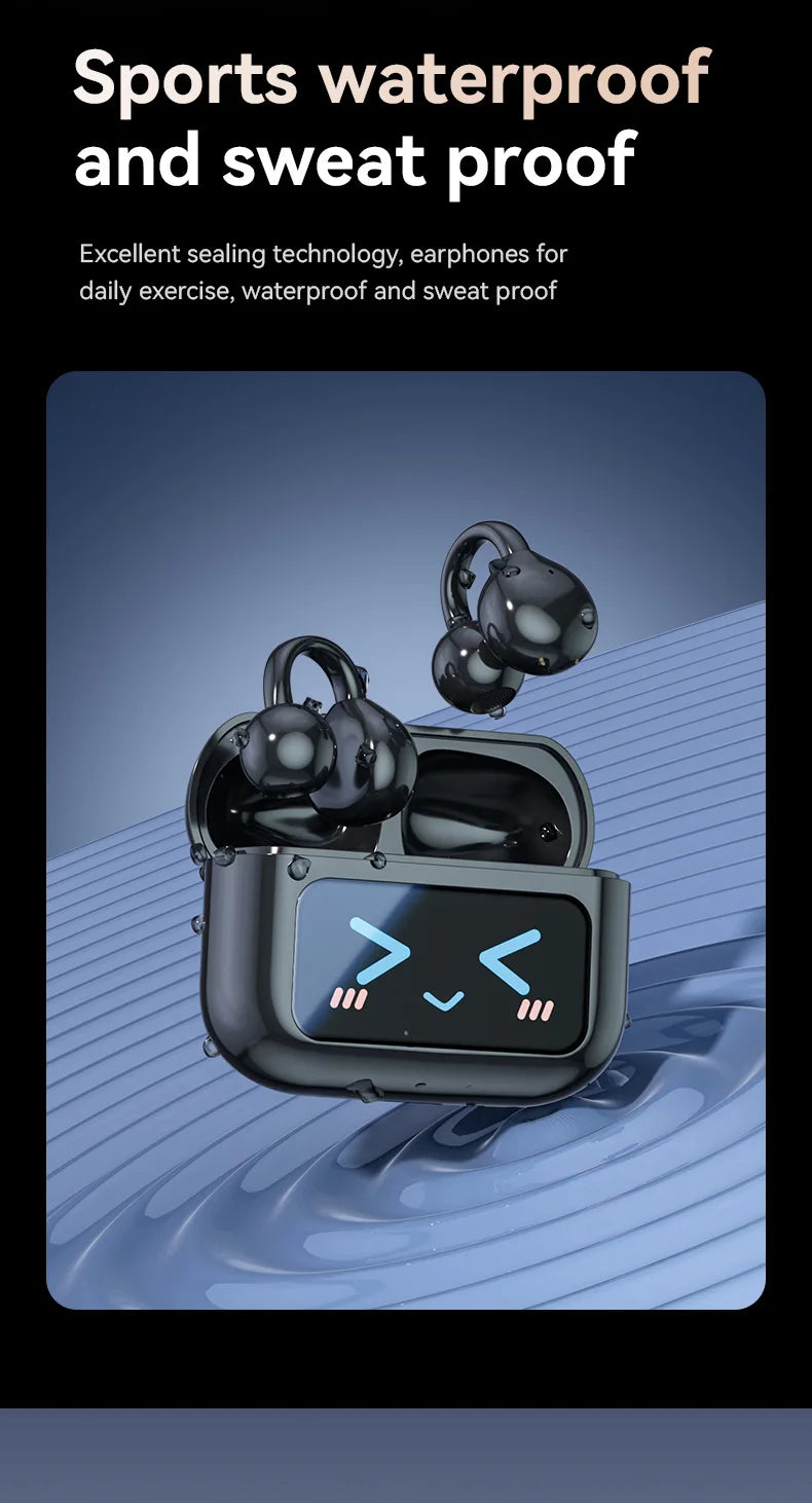 Novo Fone de Ouvido Bluetooth Sem Fio Inteligente com Tradução em Clip - Futuro Audiovisual com Tela Sensível ao Toque