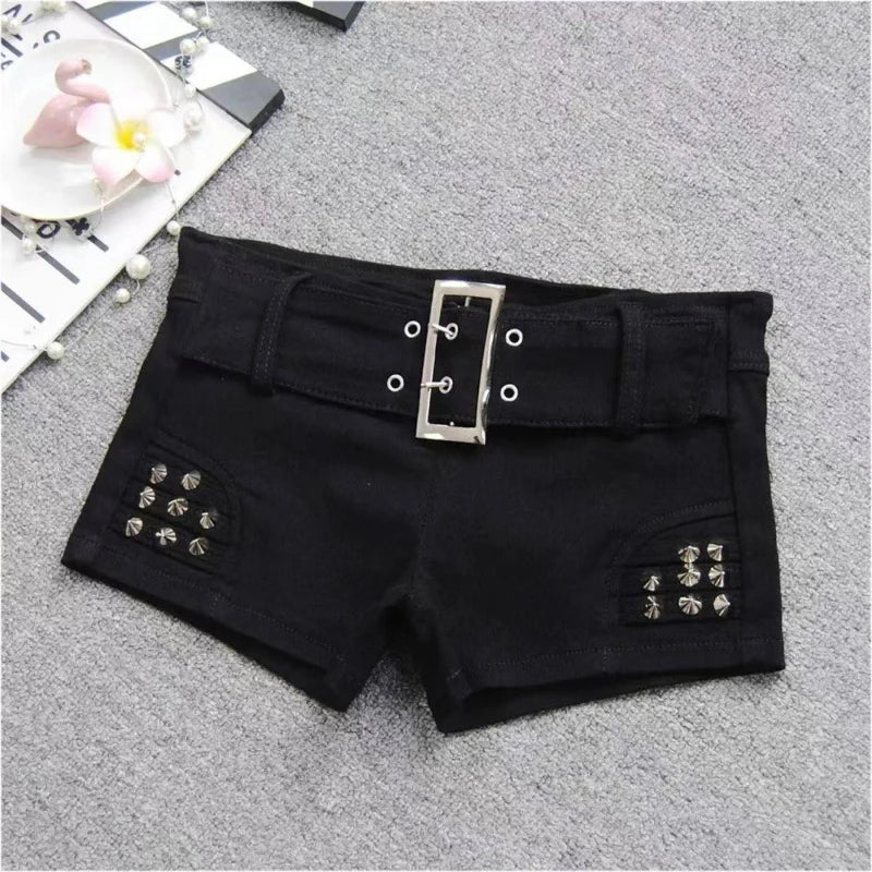Verão Mulheres Y2k Streetwear Gyaru Harajuku Moda Grunge Vintage Coquette Cintura Baixa Cintura 2000 Shorts Jeans Calças Quentes Japonesas