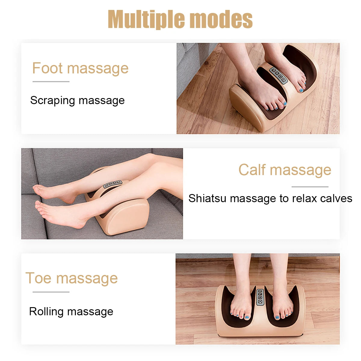 Massageador de Pés Elétrico com Aquecimento, Terapia de Compressão Quente, Shiatsu, Rolo de Amassamento para Relaxamento Muscular e Alívio da Fadiga - Máquina de Spa para Pés