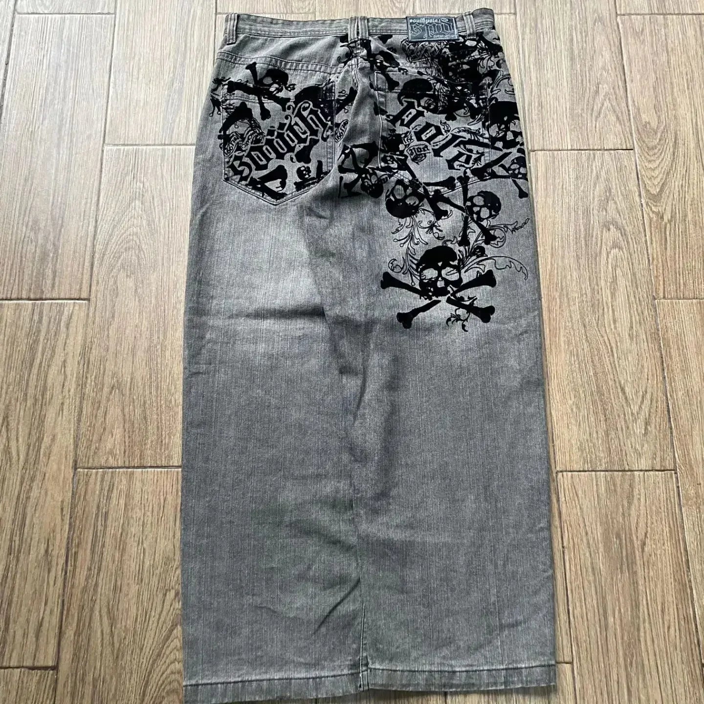 Moda americana 2025 Southpole New Y2k Branco Homens Estampado Jeans Gótico Retro Calças Soltas Calças Largas Casuais de Rua Calça Jeans Casal